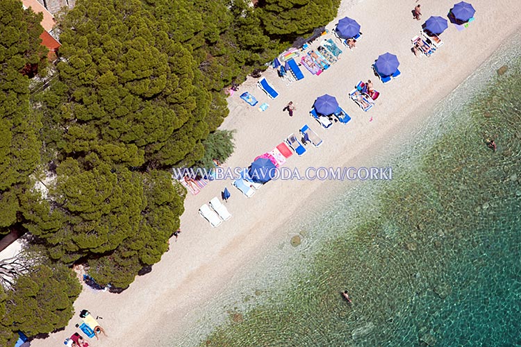 Baška Voda - beaches at summer, aerial view panorama