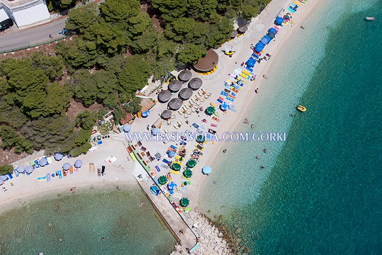 Baška Voda - beaches at summer, aerial view panorama