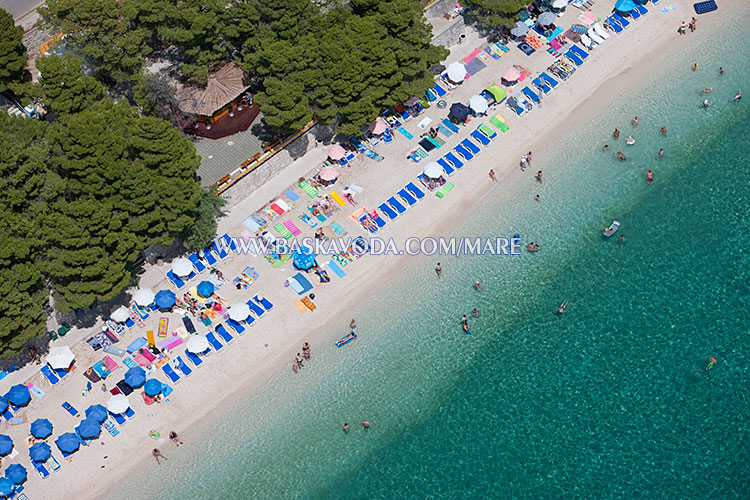 Baška Voda, beach, aerial panorama